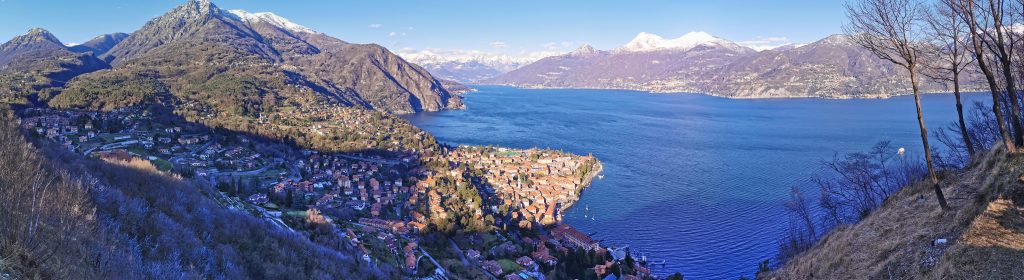 Menaggio e l’alto lago di Como visti dal belvedere della Crocetta, sulla riva occidentale.
